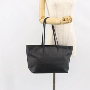 FENDI Zucca Canvas Tote Bag PVC Black Gold Auth 147011